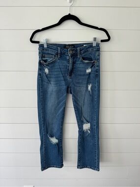 Judy Blue Distressed Blue Ankle Crop Jeans Size 27/5